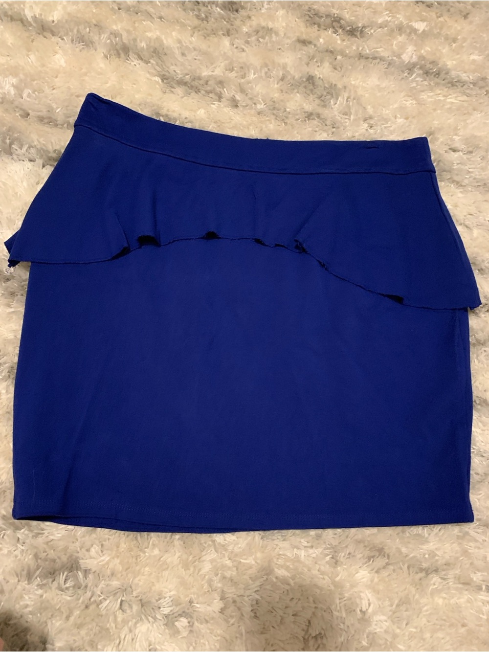 INC International Concepts Cobalt Blue Ruffle Midi Skirt
